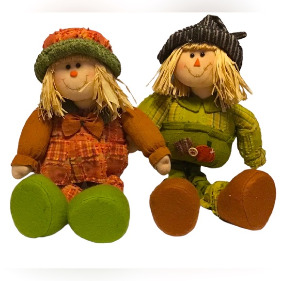 Adorable Fall Scarecrow Kids Heavy dolls! - Picture 2 of 4
